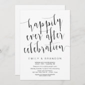 Editable moderne Schwarze Schrift, Hochzeitsfeier Einladung (Vorne/Hinten)