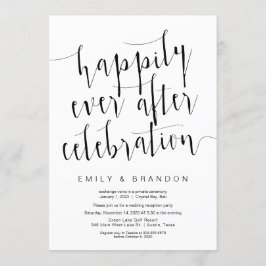 Editable moderne Schwarze Schrift, Hochzeitsfeier Einladung