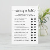 Editable Mommy or Daddy Baby Showgame Card Einladung (Stehend Vorderseite)