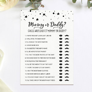 Editable Mommy or Daddy Baby Showgame Card Einladung
