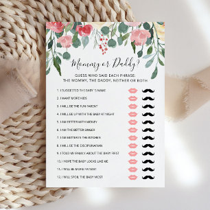 Editable Mommy or Daddy Baby Showgame Card Einladung