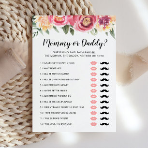 Editable Mommy or Daddy Baby Showgame Card Einladung
