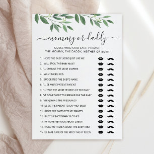 Editable Mommy or Daddy Baby Showgame Card Einladung