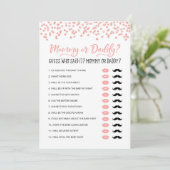 Editable Mommy or Daddy Baby Showgame Card Einladung (Stehend Vorderseite)
