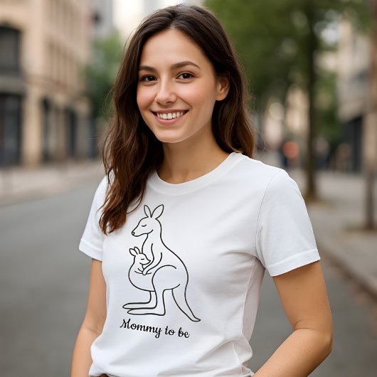 Editable Mommy to Be Kangaroo T - Shirt Design