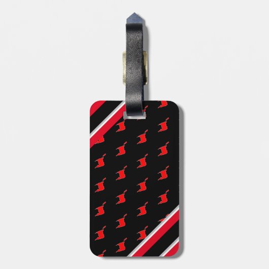 Editable - Monogram, Initial Red White Black Gepäckanhänger (Rückseite vertikal)