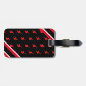 Editable - Monogram, Initial Red White Black Gepäckanhänger (Rückseite horizontal)