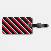 Editable - Monogram, Initial Red White Black Gepäckanhänger (Rückseite horizontal)