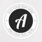 Editable Monogram oder Add your own logo Waterproo Etiketten (Design 1)