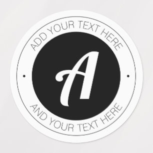 Editable Monogram oder Add your own logo Waterproo Etiketten