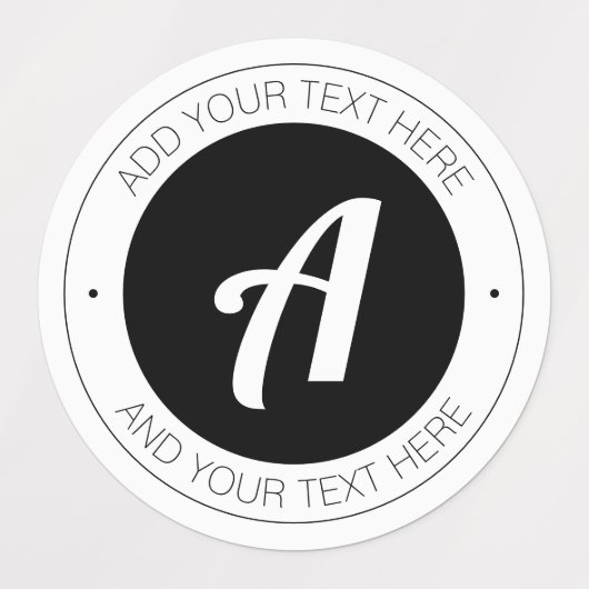 Editable Monogram oder Add your own logo Waterproo Etiketten (Design 1)