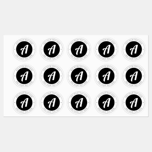Editable Monogram oder Add your own logo Waterproo Etiketten (Blatt)