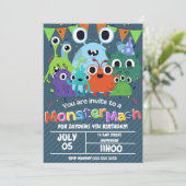 Editable Monster Geburtstagsparty Einladung (Stehend Vorderseite)