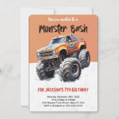 Editable Monster Truck Birthday Einladung (Vorderseite)