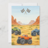 Editable Monster Truck Birthday Einladung Templat (Rückseite)