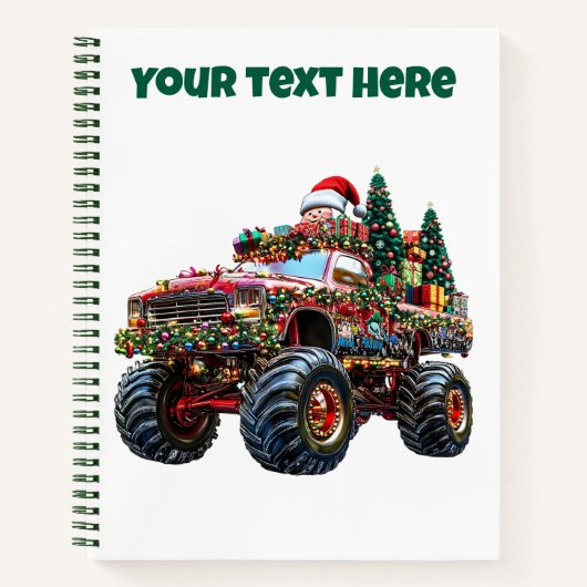 Editable Monster Truck Weihnachtsgeschenk Notizblock (Vorderseite)