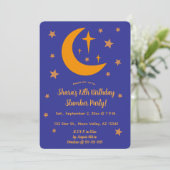 Editable Moon and Stars Slumber Party Einladung (Stehend Vorderseite)