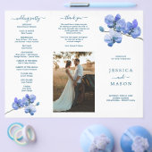 Editable Moth Orchid Trifold Wedding Program Flyer (Einzeln)