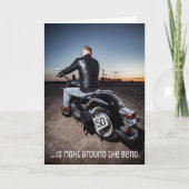 Editable Motorrad Motorradfahrer Biker Birthday Karte (Vorderseite)