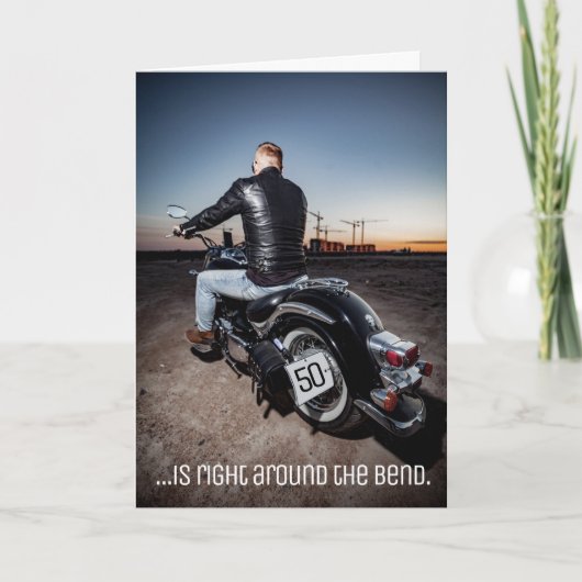 Editable Motorrad Motorradfahrer Biker Birthday Karte (Vorderseite)