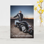 Editable Motorrad Motorradfahrer Biker Birthday Karte (Gelbe Blume)