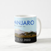 Editable Mount Kilimanjaro-Aufstieg Gedenk Kaffeetasse (VorderseiteRechts)