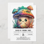 Editable Mushroom Kindergeburtstag Einladung (Vorne/Hinten)