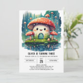 Editable Mushroom Kingdom Birthday Einladung (Stehend Vorderseite)