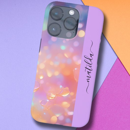EDITABLE Name funkelnd Bokeh farbenfrohe Prisma Case-Mate iPhone Hülle