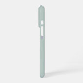 EDITABLE Name Glitzer Bokeh graphite & sage green iPhone Hülle (Linke Seite)
