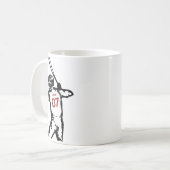 Editable Name & Jersey Number Baseball Birthday Kaffeetasse (Vorderseite Links)