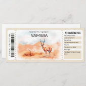 Editable Namibia Boarding Pass Flugzeug Ticket Einladung (Vorne/Hinten)
