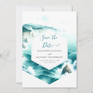 Editable Nature Nautical Wedding Save The Date