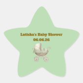 Editable Neutral Baby Shower Star Stickers (Vorderseite)