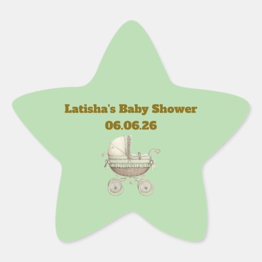 Editable Neutral Baby Shower Star Stickers (Vorderseite)