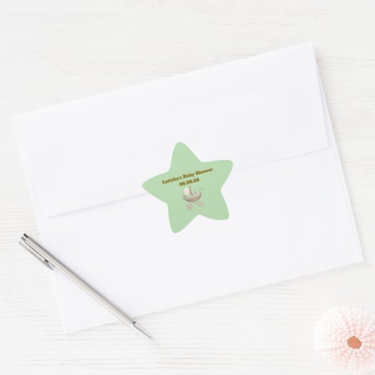 Editable Neutral Baby Shower Star Stickers (Umschlag)