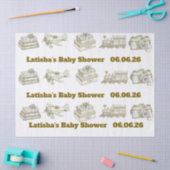 Editable Neutral Baby Shower Tissue Paper Seidenpapier (Basteln)