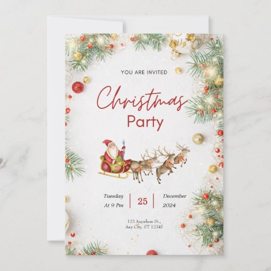 Editable Neutral Boho Weihnachtsschmelze und Mingl Einladung (Vorderseite)