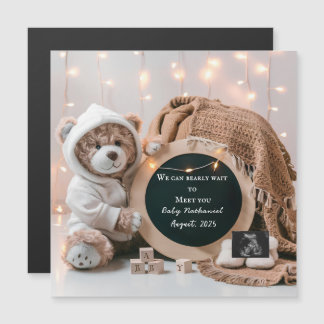 Editable neutral pregnancy announcement card magnetkarte
