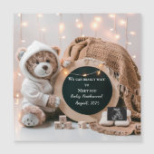 Editable neutral pregnancy announcement card magnetkarte (Vorderseite)