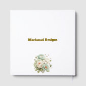 Editable Neutral Vintage Baby Shower Guest Book Gästebuch (Rückseite)