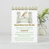 Editable Neutral Vintage Baby Shower Invitation Einladung (Stehend Vorderseite)