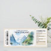 Editable New Zealand Flugzeug ticket, Neuseeland Einladung (Stehend Vorderseite)
