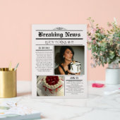 Editable Newspaper Birthday Invitation Template  Acrylschild (Hochzeit)