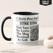 Editable Newspaper Tasse für Vater, Fun Vater Gesc