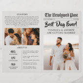 Editable Newspaper Wedding Program Folded Template Flyer (Vorne)