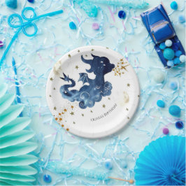 Editable Niedlich Dragon Birthday Pappteller