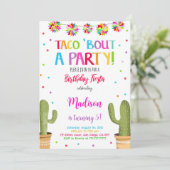 Editable Niedlich Fiesta Birthday Party Einladung (Stehend Vorderseite)