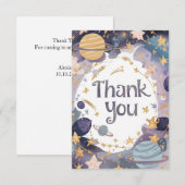 Editable Niedlich Starry Celestial Dankeskarte (Vorne/Hinten)