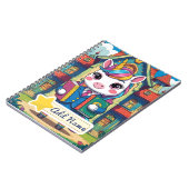 Editable Niedlich Unicorn School Notebook Notizblock (Linke Seite)